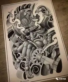  日本的黑武士纹身手稿
