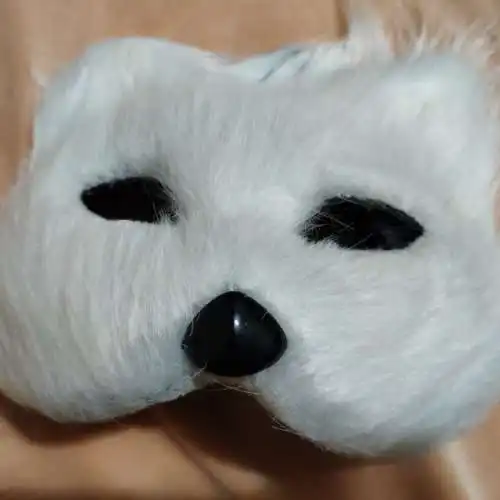  白色狐狸面具仿白色狐狸围巾cosplay装扮party派对专用