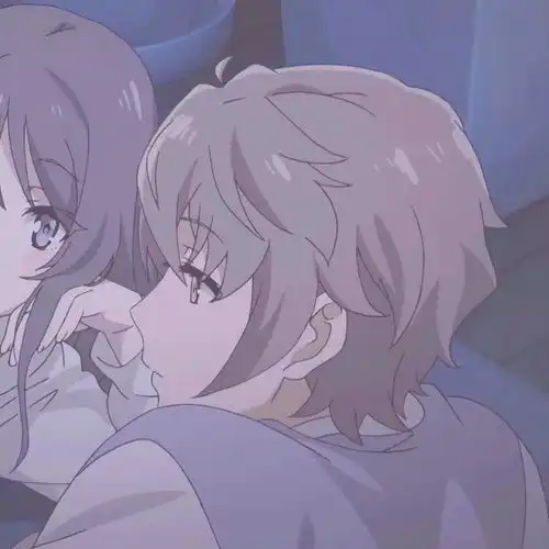  动漫情侣头像我要一直望着你