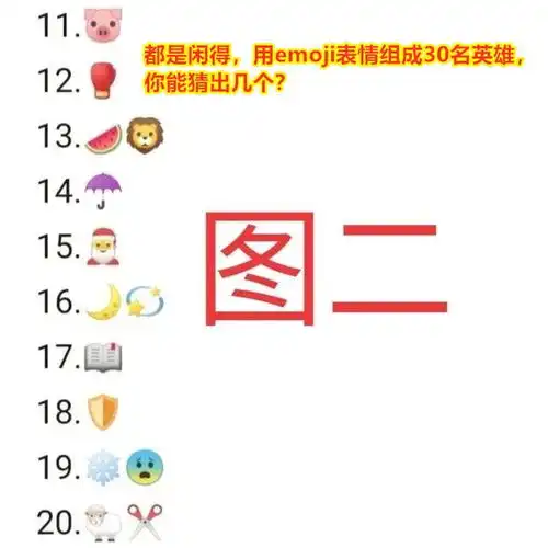  王者荣耀都是闲得,用emoji表情组成30名英雄,你能猜出几个