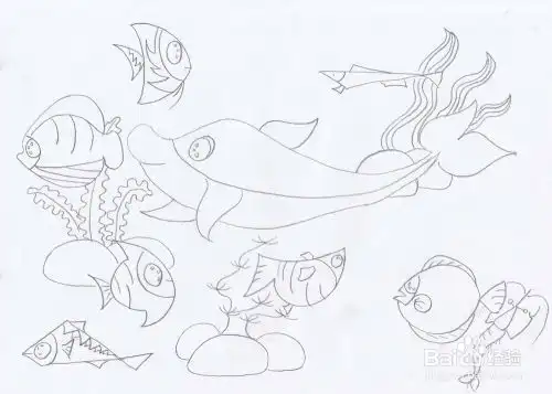 简笔画悠闲的海豚
