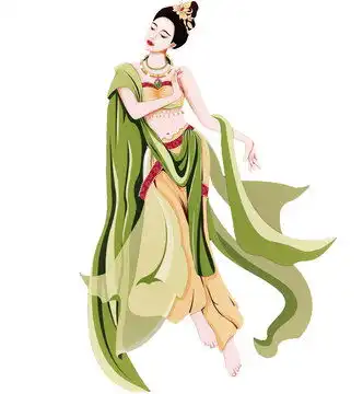  敦煌飞天仙女手绘设计模板下载其他设计素材下的移门图案设计模板