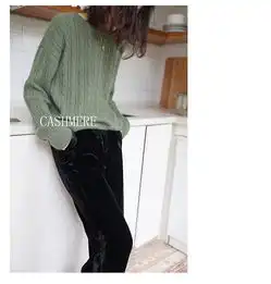  施悦名简约秋冬新款加厚羊绒衫女毛衣慵懒风纯色羊毛衫宽松针织打底衫潮a