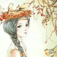 闺蜜头像分开三个人插画二次元森系