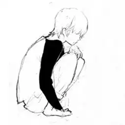  求一个男的穿白色衣服黑色袖子,蹲在哪的情侣头像