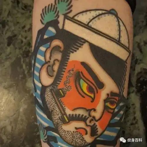 日式风格的人物头像纹身