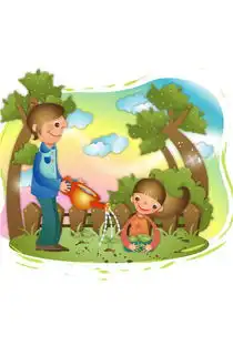  卡通萌萌小情侣种菜图片素材ai模板下载0.89mb动漫人物大全人物形象