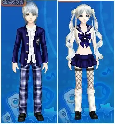  qq炫舞中跟女生青涩校园相搭配的男生衣服