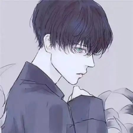  伤感男生动漫头像没有你我没有心情