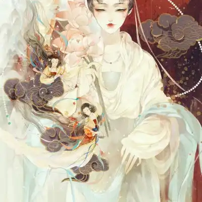  手绘卡通头像女生唯美韩版手绘古风美丽少女头像