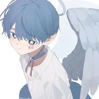  一组蓝色系男生手绘头像