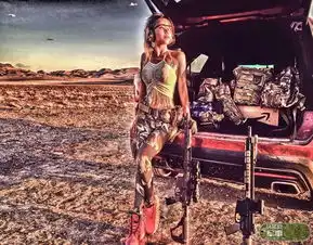  军服美少女感受美女和武装互动