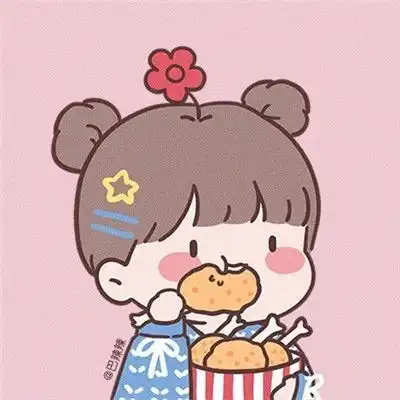  送你一朵小红花卡通手绘吃货吃东西卡通头像