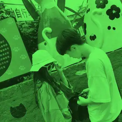  绿色头像情侣一对好看的情侣头像一男一女绿色系列