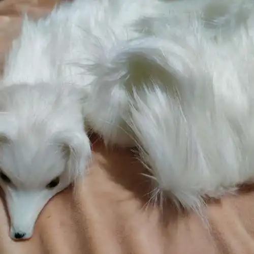  白色狐狸面具仿白色狐狸围巾cosplay装扮party派对专用