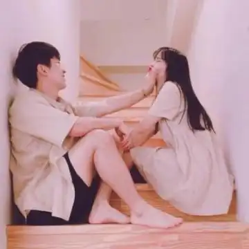  甜蜜小清新情侣yy头像一男一女2019三分天注定七分靠滤镜