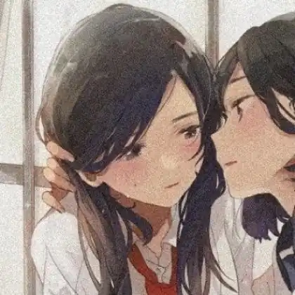 动漫姐妹头像,两个人一张复古主题姐妹头图片