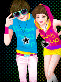  精选的卡通情侣动态闪图壁纸,喜欢的下载啊