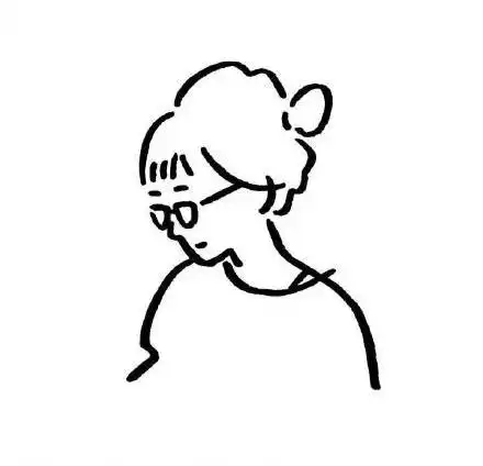  黑白简笔画头像女生头像