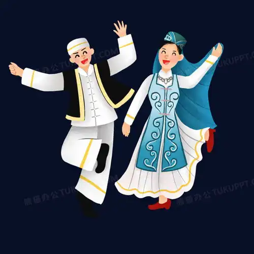  少数民族回族男女卡通手绘形象png图片素材下载男女png熊猫办公
