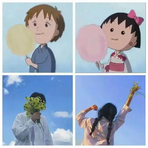  情侣头像无水印搞笑可爱动漫卡通lns