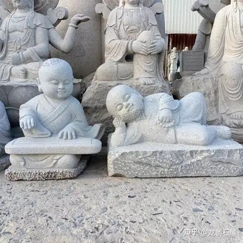  石雕工艺品呆萌小和尚图片大全