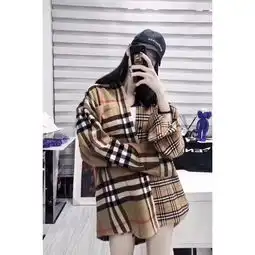  东大门大牌同款burberry经典磨毛款宽松衬衣.情侣款