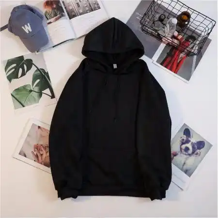  男装秋冬季趣味动漫卡通字母印花长袖加绒连帽薄款卫衣男情侣外套