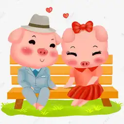  情人节猪猪在公园里约会素材图片免费下载高清psd千库网图片编号11628967