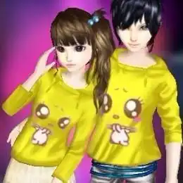  求大手帮忙做下炫舞情侣装透明图,如图