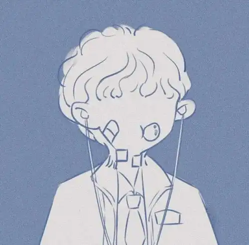  手绘插画情侣头像