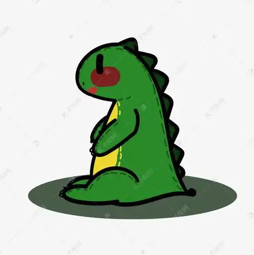  卡通绿色小恐龙插画素材图片免费下载千库网