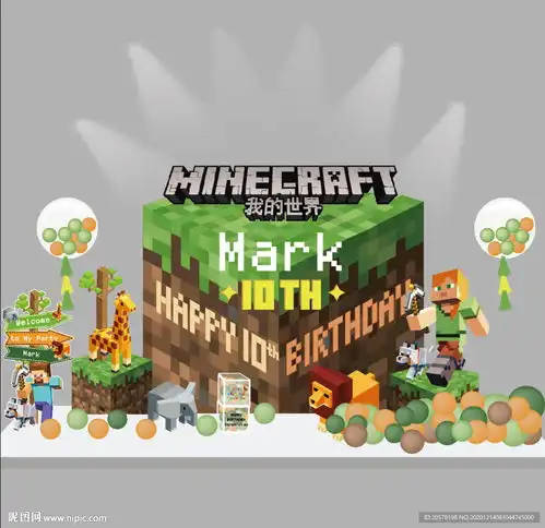  我的世界男生女生生日主题背景设设计图