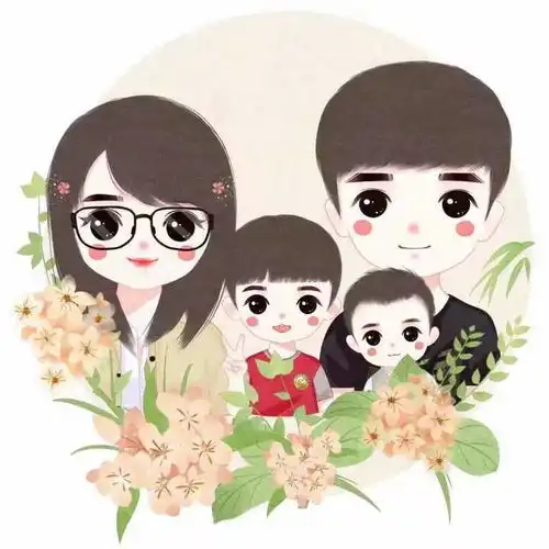  有哪些一家四口俩个儿子的卡通头像