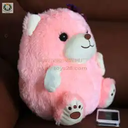  玩具厂毛绒玩具制作毛绒公仔粉色熊