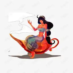 手绘阿拉丁神灯美女素材图片免费下载高清卡通手绘png千库网图片编号7879469