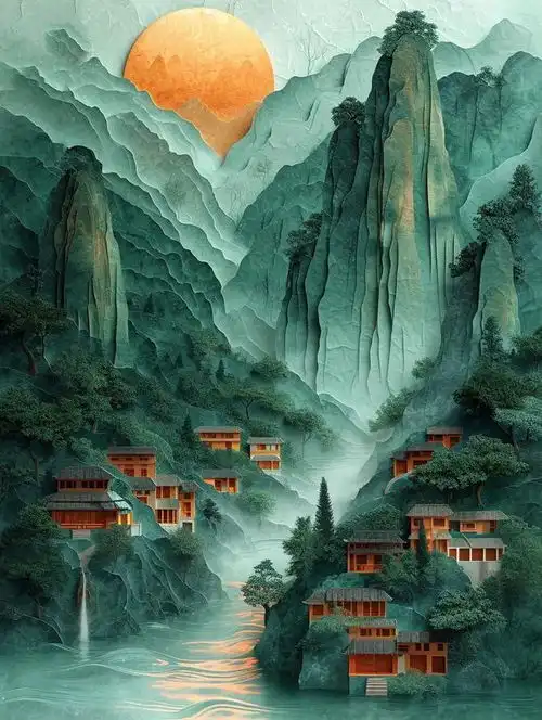  旺事业的山水画头像,好运微信头像,旺运又旺财的微信头像