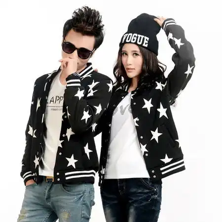  ppz男装2014秋装新款时尚情侣卫衣秋冬韩版男棒球领修身棉质休闲撞色开衫加绒071688w13