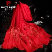  披肩围巾tsful围巾女冬天围脖两用长款加厚双面纯色韩版披肩大红色3件多少钱