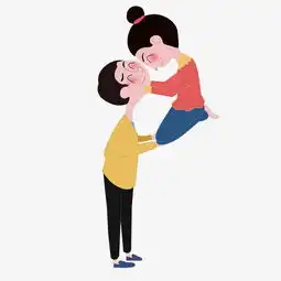  情人节男生双手托起女生情侣甜蜜瞬间插画png图片素材其他格式下载动漫人物大全