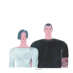  定制插画情侣半身头像