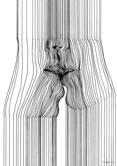  他仅用黑色线条勾勒出的美女,就能让人浮想联翩