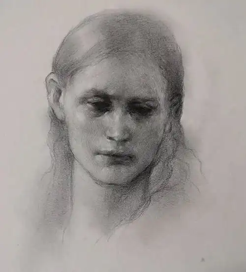  美女画家,对素描有很深的理解