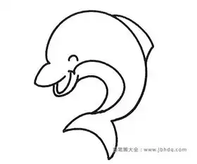 一组可爱的海豚简笔画图片