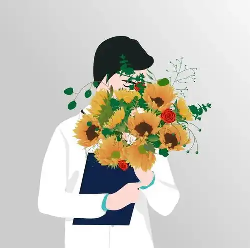  头像军人头像男生女生头像情侣头像手绘手捧花人物头像