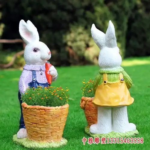  西方人小天使花盆玻璃钢雕塑双鸭山卡通花盆树脂雕塑图片