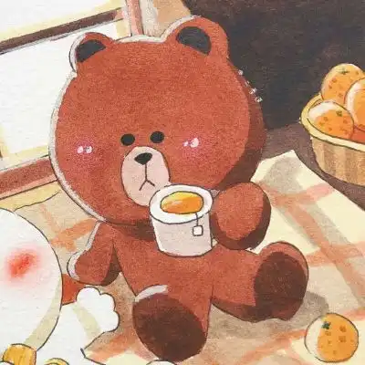  兔和熊情侣头像一左一右,可爱熊兔情头