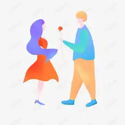  情人节扁平手绘情侣人物素材图片免费下载高清psd千库网图片编号11632633