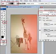  ps超强合成在给自己烫衣服的长颈鹿13