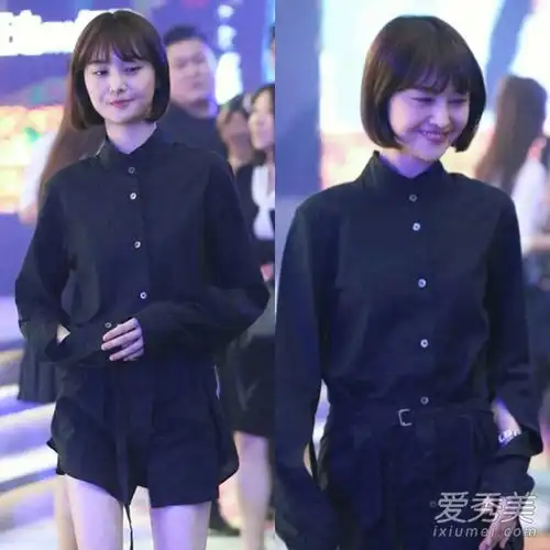  微笑郑爽宾巴新剪的短发太纯了